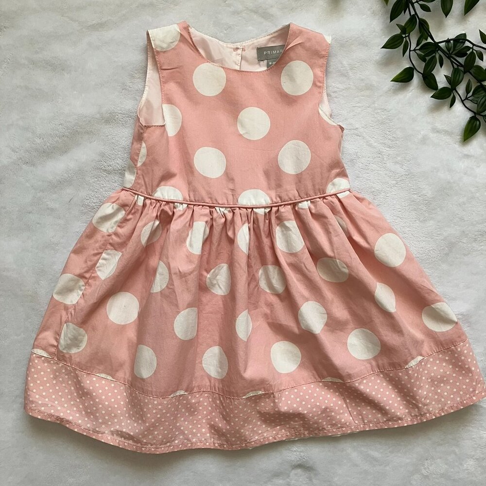 Primark Pink Polka Dot Dress 18-24M Sleeveless